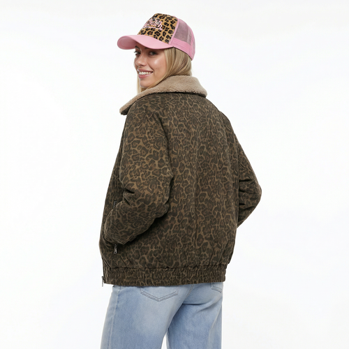Vintage Leopard Bomber